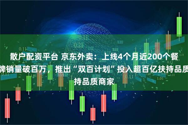 散户配资平台 京东外卖：上线4个月近200个餐饮品牌销量破百万，推出“双百计划”投入超百亿扶持品质商家